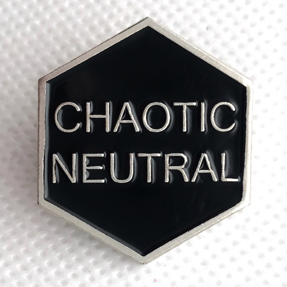 silver chaotic neutral pin